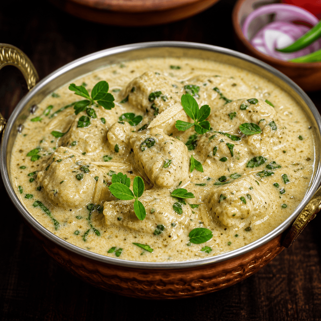 Methi Malai chicken gravy